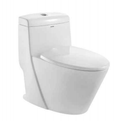 Modern Minimalist One-Piece Toilet, Sleek White Ceramic, Contemporary Bathroom Fixture