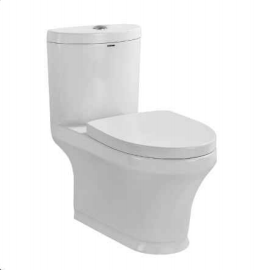 Elongated One Piece Toilet with Tornado Flush System, Fully Glazed Trap, Easy to Clean