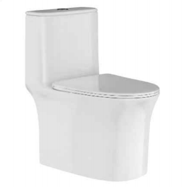 Contemporary Elongated Toilet with Soft Close Seat, Sleek White, Elevate Your Bathroom